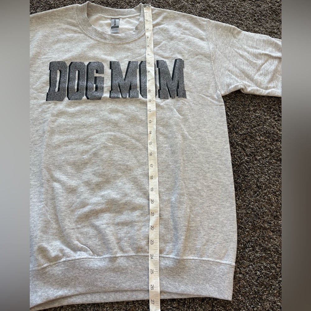 ((SOLD)) ‼️  Dog Mom Crewneck, Heather, Grey Glitter lettering, Small - Picture 4 of 4